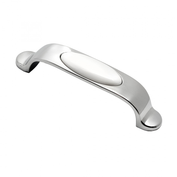 Ручка скоба 16 11 96 Хром Керамика