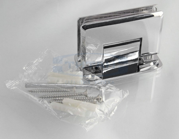 Петля стекло к стене  двухстороннее крепление Хром Нержавеющая сталь Титан