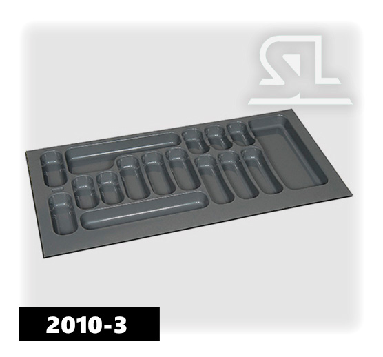 Лоток для столовых приборов 1000 97*49 Серый рифлёный матовый SL 