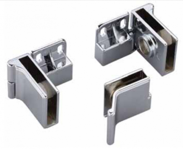 Петля зажимная для стеклянной двери FAM Хром комплект с ручкой