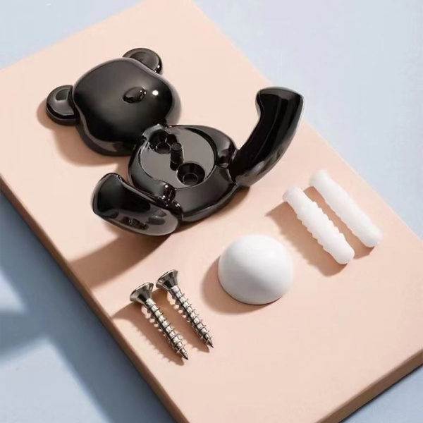 Крючок 2х рожковый 5658 МВ Чёрный матовый МИШКА