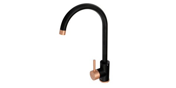 Смеситель Бергамо 8105 black+gold/кр