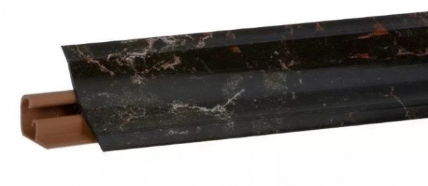 Плинтус LB-23 3м Мрамор Марквина чёрный глянцевый