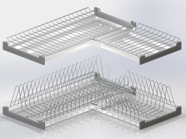 Сушка для посуды угловая 600 2х уровневая Чёрный №2 ЮММ