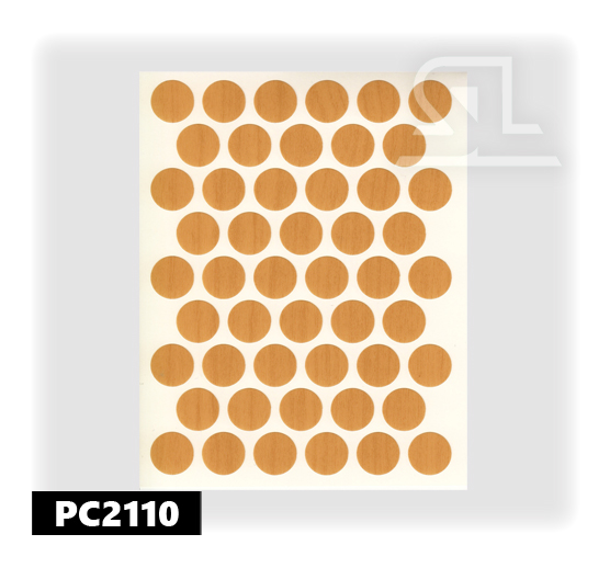 Пластиковые заглушки самоклеящиеся 14мм для евровинта PC2110 Клён PACIFIC