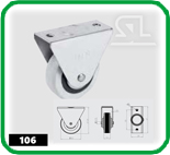 Колёсная опора неповоротная d50х68 мм с металлической арматурой Белый HTS