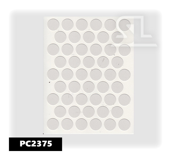 Пластиковые заглушки самоклеящиеся 14мм для евровинта PC2375 глянец Экрю PACIFIC