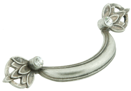 Ручка скоба RS 417 64 Цинк старинный чернёный Кристалл