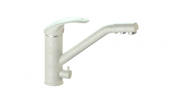 Смеситель КМ010 Q15 Белый гранит матовый