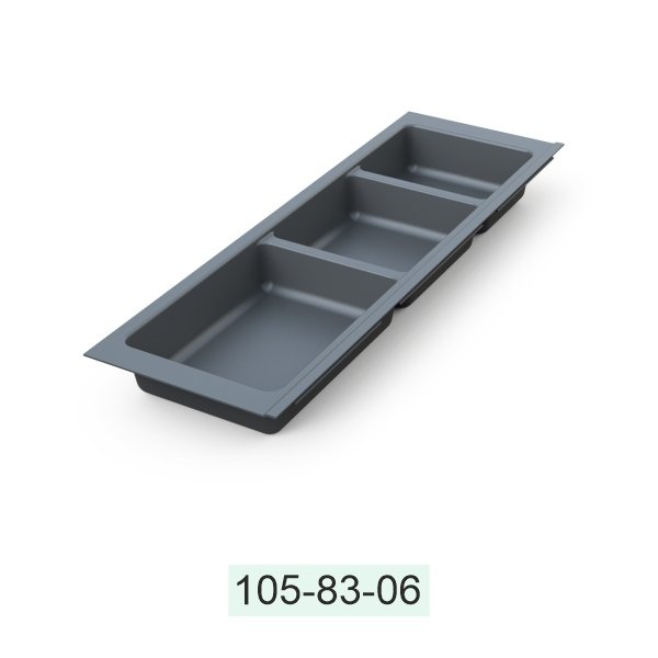 Лоток для приборов 3 отдела 157*444-480*45 Антрацит MESAN