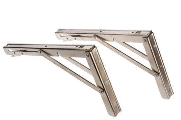Кронштейн для полок складной 400 мм нержавеющая Сталь 2шт. SETE