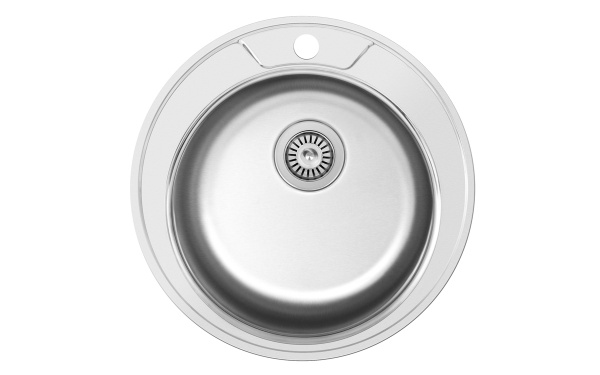 Мойка врезная круглая Лакрима 490 Нержавейка полированная