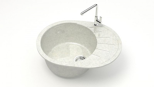 Мойка овальная Тейлор Z10 Q15 Белый гранит глянец