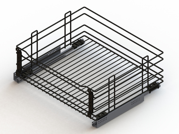 Корзина выкатная в нижнюю базу 600 без направляющих Чёрный ДТС ЮММ