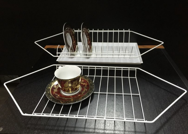 Сушка для посуды угловая 800 2-х уровневая Белый ВИОР