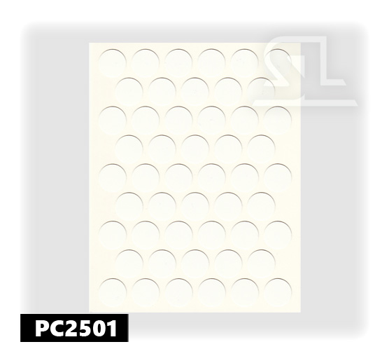 Пластиковые заглушки самоклеящиеся 14мм для евровинта PC2501 Белый гладкий PACIFIC
