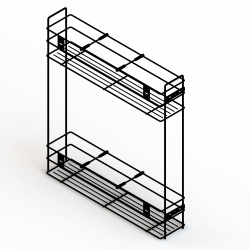 Бутылочница боковая с доводчиком 150-2 Чёрный левая ЭКОНОМ ЮММ 15 кг.