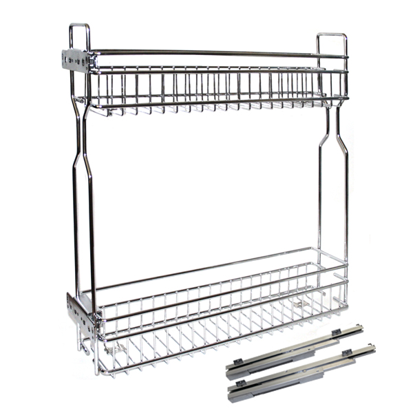 Бутылочница боковая с доводчиком 200 Хром левая направляющие BLUM MF