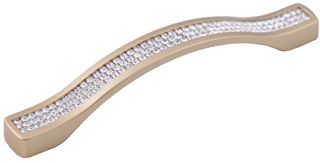 Ручка скоба со стразами Оскар 5348 128 Золото матовый