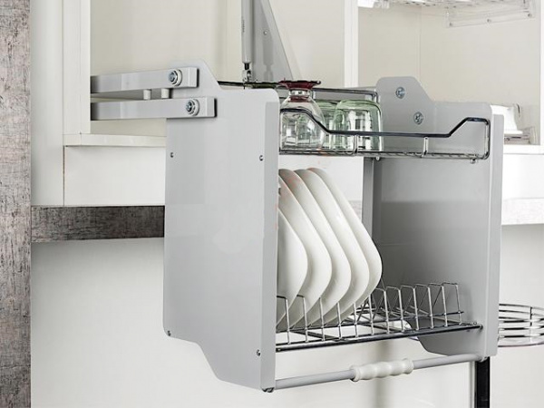 Сушка для посуды лифт с доводчиком 800 2-х уровневая Хром в верхний ящик STARAX