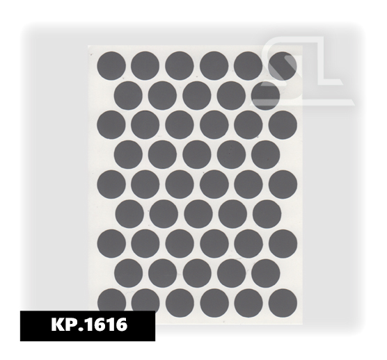 Пластиковые заглушки самоклеящиеся 18мм для евровинта KP1616 Антрацит PACIFIC