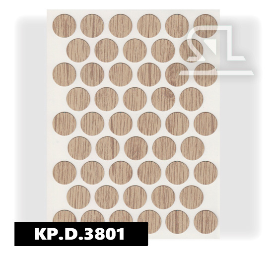 Пластиковые заглушки самоклеящиеся 18мм для евровинта KP3801 Дуб Мадрид PACIFIC