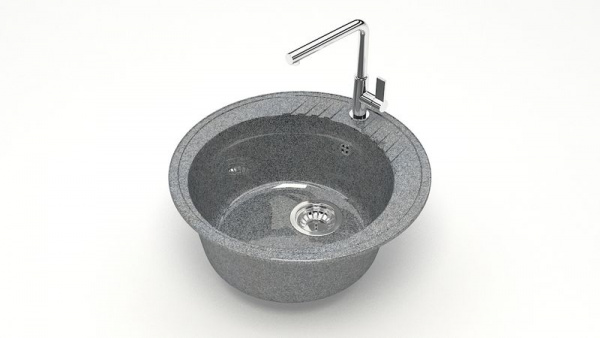 Мойка круглая Лексия Z6 Q8 Тёмно-серый глянец