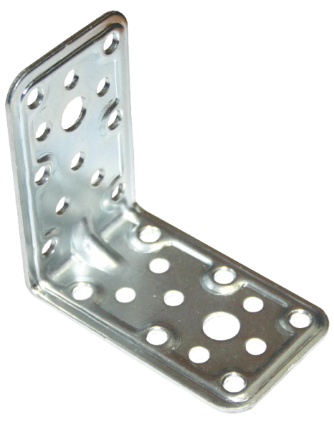 Уголок усиленный 82х82х50х2 мм 2 отверстия Цинк Металлист