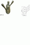 Крючок 3х рожковый WP 1008 Хром матовый AMIX