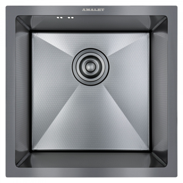 Мойка AMOLLET 3 мм PS 4444 44х44 подстольного монтажа PREMIUM HONEY Чёрный