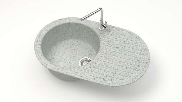 Мойка овальная F11 Q10 Светло-серый матовый