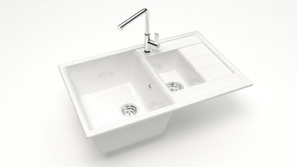 Мойка двойная Блонди Z210 Q1 Белый лёд глянец