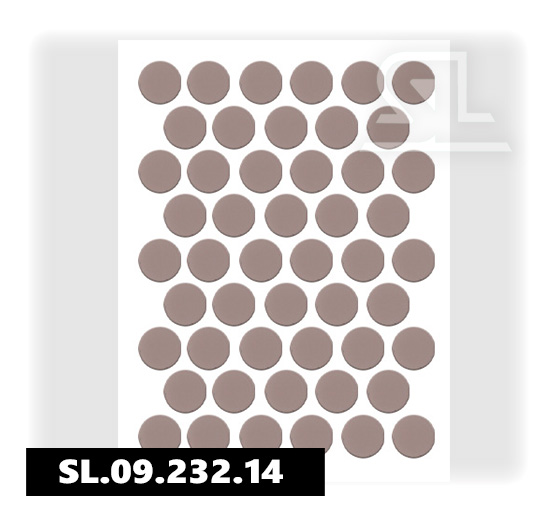 Пластиковые заглушки самоклеящиеся 14мм для евровинта А-1544 Мокка PACIFIC