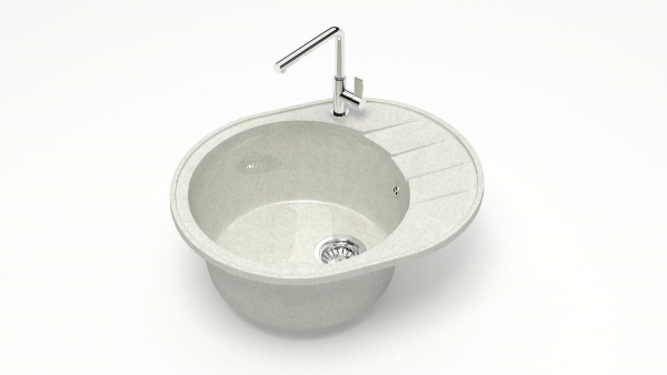 Мойка овальная Агна Z28 Q15 Белый гранит глянец