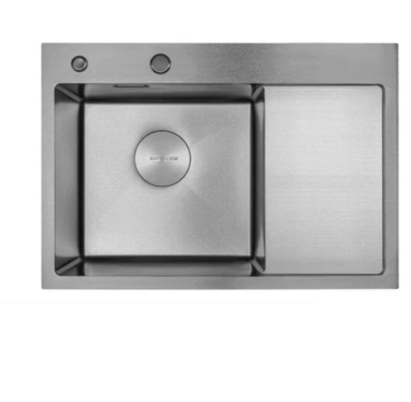 Мойка AVIVACOM 3мм 650*480мм Сатин с крылом Левая