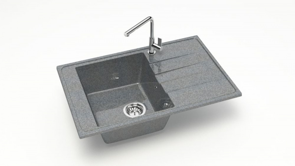 Мойка прямая Зельда Z32 Q8 Тёмно-серый глянец