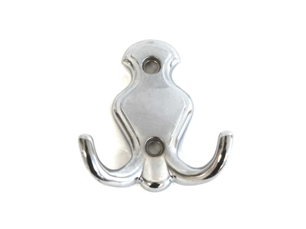 Крючок 2х рожковый металлический Хром SL