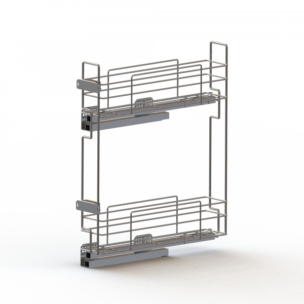 Бутылочница боковая с доводчиком 150 Хром левая СОФТ ЮММ 15 кг.