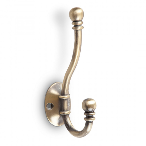 Крючок 2х рожковый KR 0180 AB Бронза античная KERRON 25 кг.