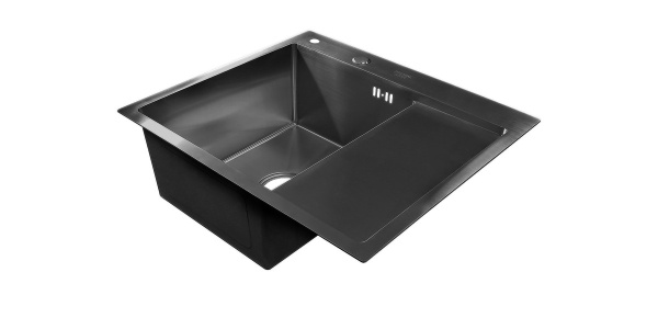 Мойка врезная прямая с крылом PR 5851 Even Графит 3мм Левая