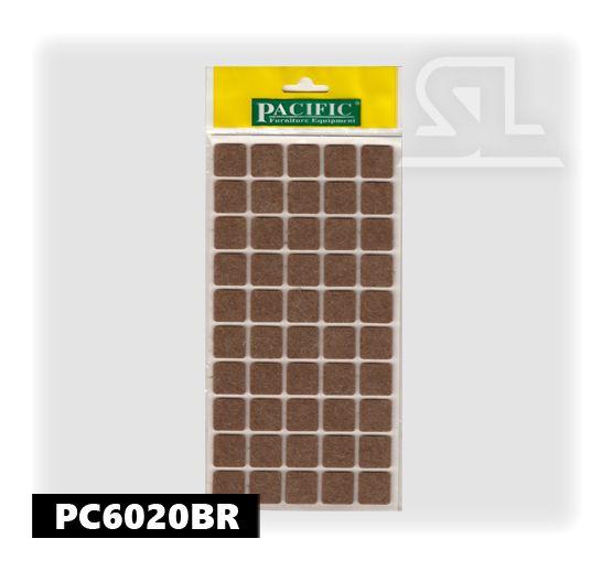 Самоклеящаяся подложка войлок 20х20 Коричневый 50 шт. PACIFIC