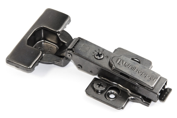 Петля накладная 110* с довод. CLIP-ON 3D 45 Unihopper H=0 Чёрная