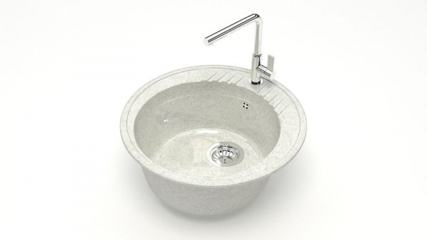 Мойка круглая Лексия Z6 Q15 Белый гранит глянец