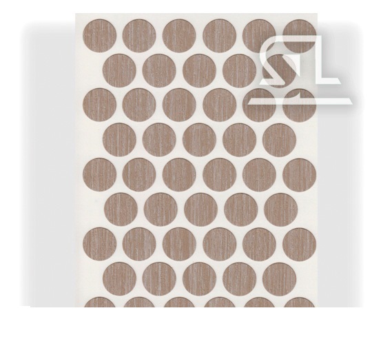 Пластиковые заглушки самоклеящиеся 14мм для евровинта EG1267 Ясень PACIFIC