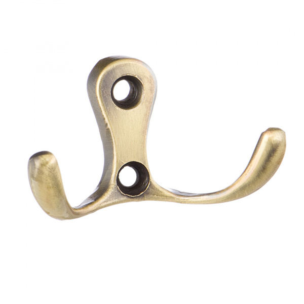 Крючок 2х рожковый KR 0010 AB Бронза античная KERRON 15 кг.
