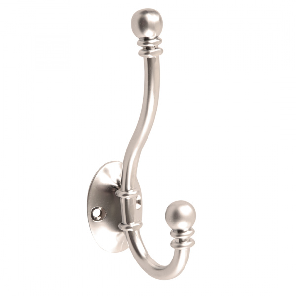 Крючок 2х рожковый KR 0180 SN Никель матовый KERRON 25 кг.