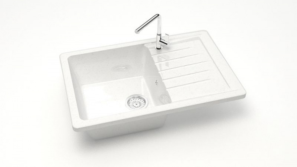 Мойка прямая Энди Z16 Q1 Белый лёд глянец