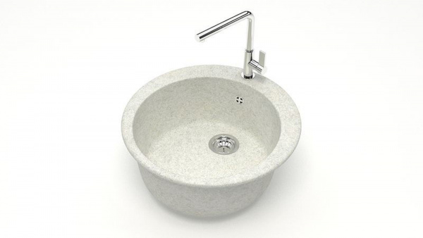 Мойка круглая  F510 Q15 Белый гранит матовый