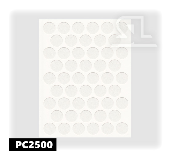 Пластиковые заглушки самоклеящиеся 14мм для евровинта PC2500 Белый PACIFIC