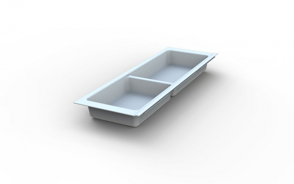 Лоток для приборов 2 отдела 157*444-480*45 Белый MESAN